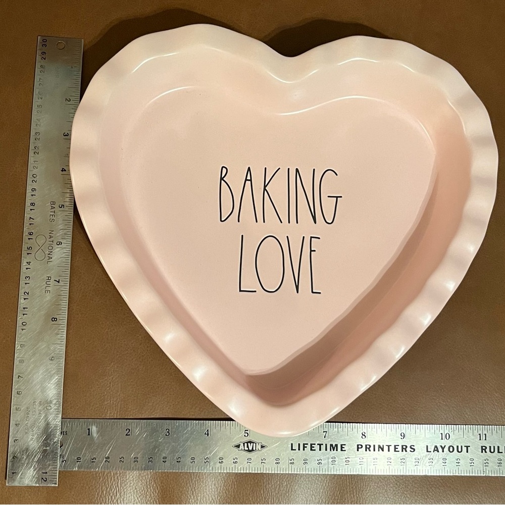 Rae Dunn “Baking Love” Heart-Shaped Pink Pie Dish